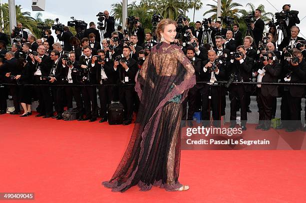 Karlie Kloss attends the Opening ceremony and the "Grace of Monaco" Premiere during the 67th Annual Cannes Film Festival on May 14, 2014 in Cannes,...