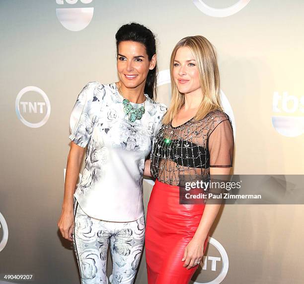Angie Harmon and Ali Larter attend the 2014 TNT/TBS Upfront at The Theater at Madison Square Garden on May 14, 2014 in New York City.