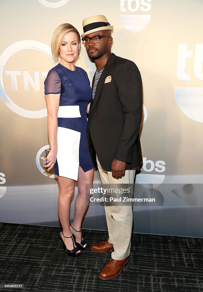Kathleen Robertson and Taye Diggs attend the 2014 TNT/TBS Upfront at