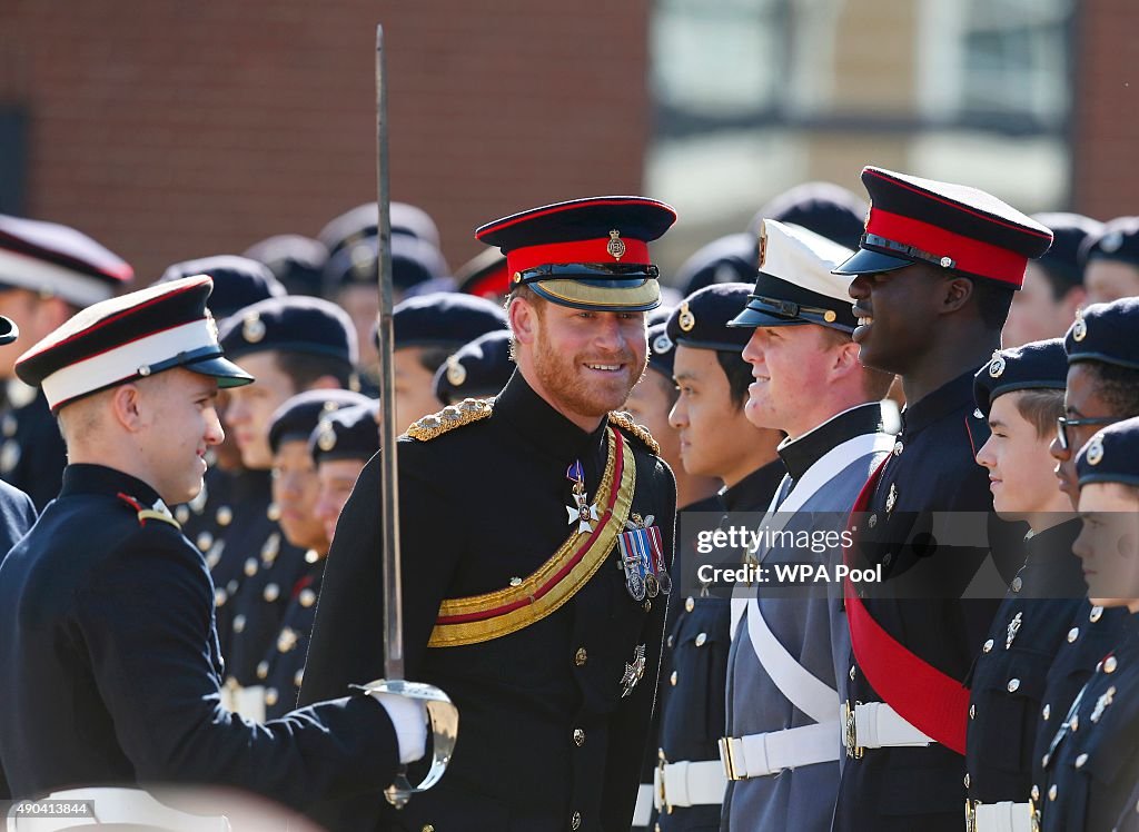 Prince Harry Visits The Duke Of York's Royal Military School