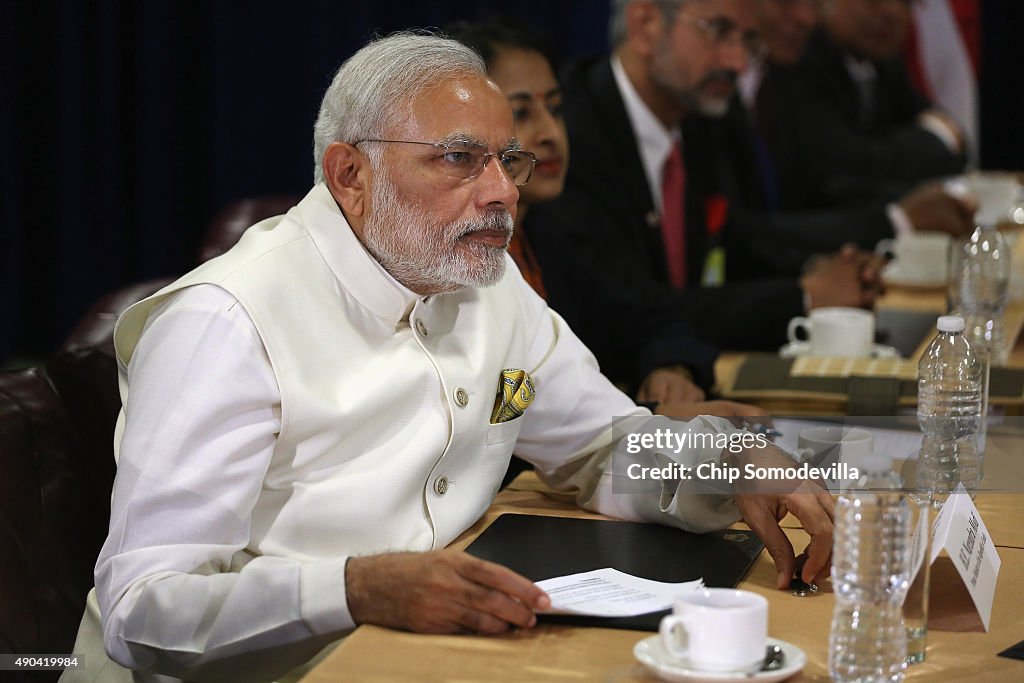 President Obama Holds Bilateral Meeting With Indian PM Modi At UN