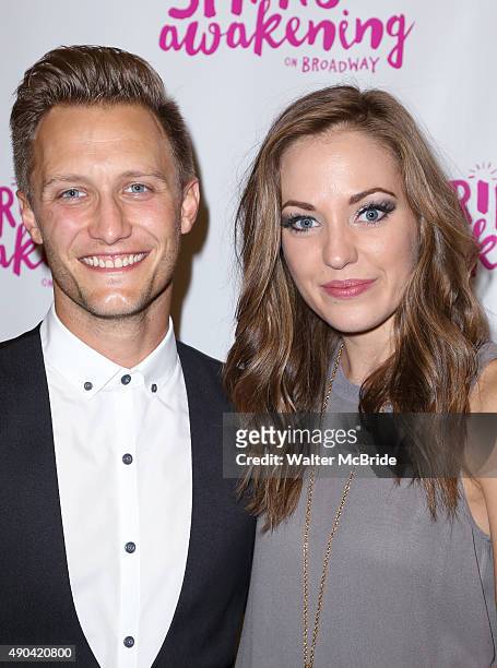 Nathan Johnson and Laura Osnes attend the Broadway Opening Night Performance of 'Spring Awakening' at the Brooks Atkinson Theatre on September 27,...