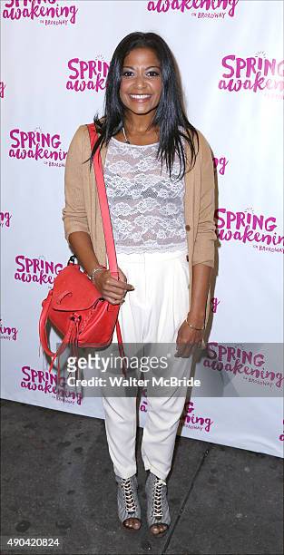 Rebecca Naomi Jones attends the Broadway Opening Night Performance of 'Spring Awakening' at the Brooks Atkinson Theatre on September 27, 2015 in New...
