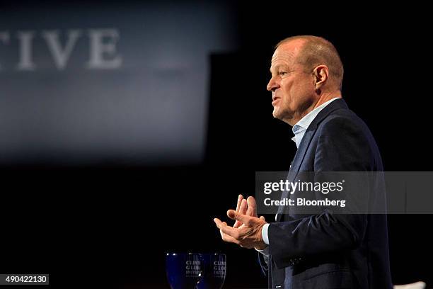 Arthur "Art" Peck, chief executive officer of Gap Inc., speaks during the annual meeting of the Clinton Global Initiative in New York, U.S., on...