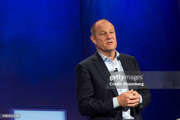 Arthur "Art" Peck, chief executive officer of Gap Inc., speaks during the annual meeting of the Clinton Global Initiative in New York, U.S., on...