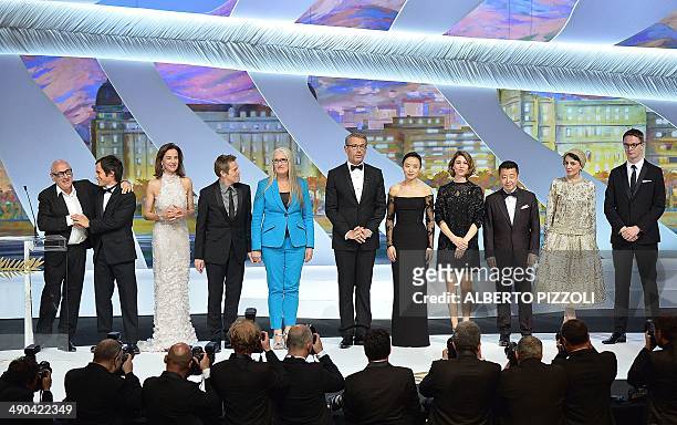 British musician Michael Nyman, members of the Feature films Jury, Mexican actor and director Gael Garcia Bernal, French actress Carole Bouquet and...
