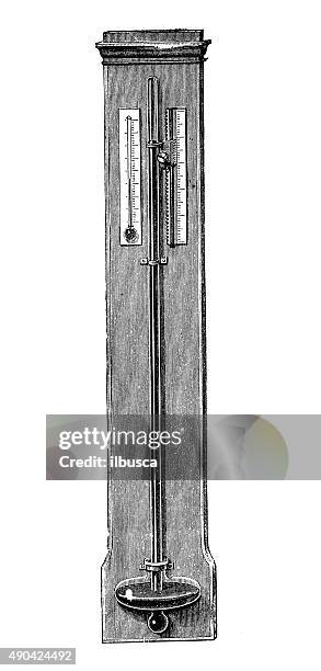 antique illustration of barometer - barometer stock illustrations