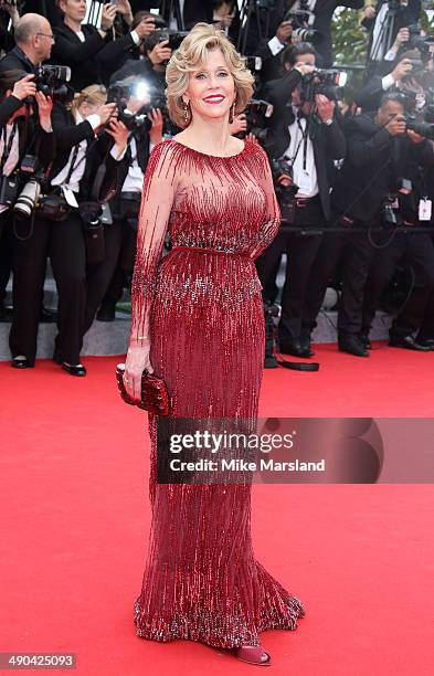 Jane Fonda attends the opening ceremony and "Grace of Monaco" premiere at the 67th Annual Cannes Film Festival on May 14, 2014 in Cannes, France.