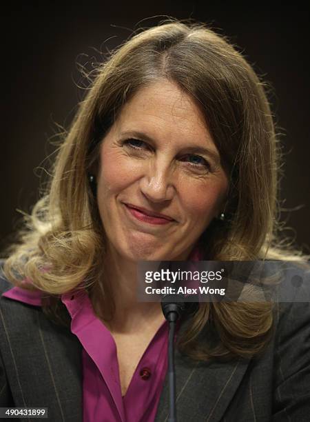 Director of the White House Office of Management and Budget Sylvia Mathews Burwell testifies during her confirmation hearing before the Senate...