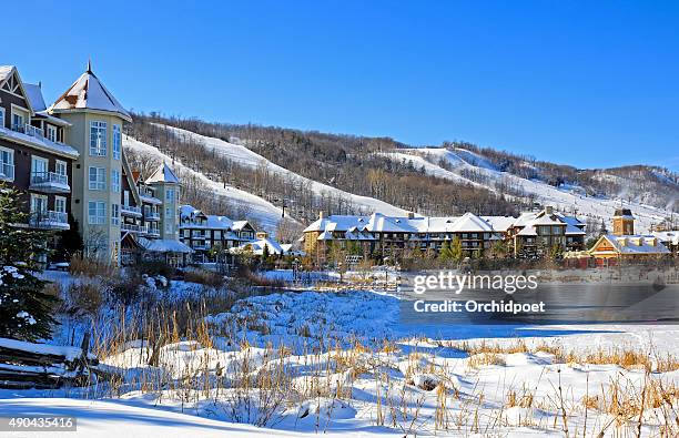blue mountain ski village - blue mountain ontario stock pictures, royalty-free photos & images
