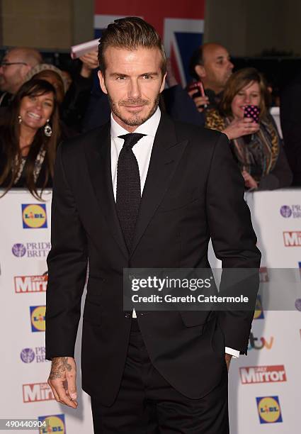 David Beckham attends the Pride of Britain awards at The Grosvenor House Hotel on September 28, 2015 in London, England.