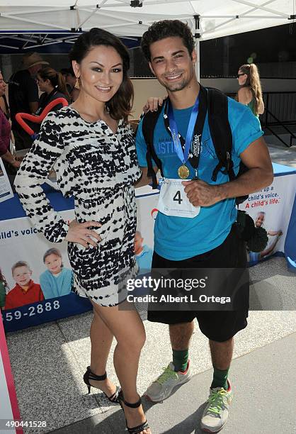 Actress Mary Christina Brown and actor Hector David Jr participate in GLA ALA's 8th Annual Justice Jog to benefit Casa LA on September 27, 2015 in...