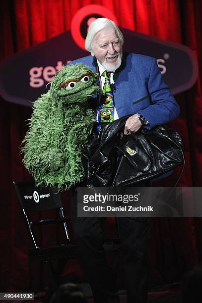 Big Bird & Oscar the Grouch of Sesame Street's Caroll Spinney speaks onstage at the Enduring Stories: A Bird's Eye View panel presented by DigitasLB...