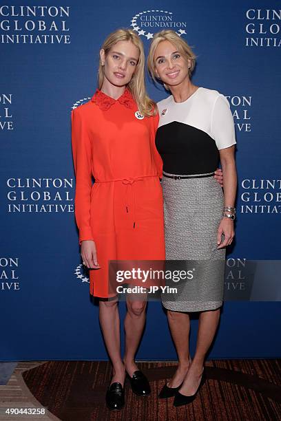 Natalia Vodianova attends the CGI launch of ELBI with Corinna Sayn-Wittgenstein, Strategic Advisor at CGI at the Opening Plenary Session: The Future...