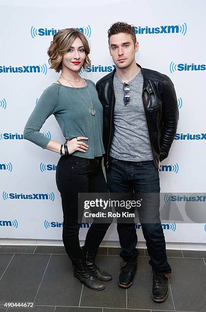 Amy Heidemann and Nick Noonan of Karmin visit at SiriusXM Studios on September 28, 2015 in New York City.
