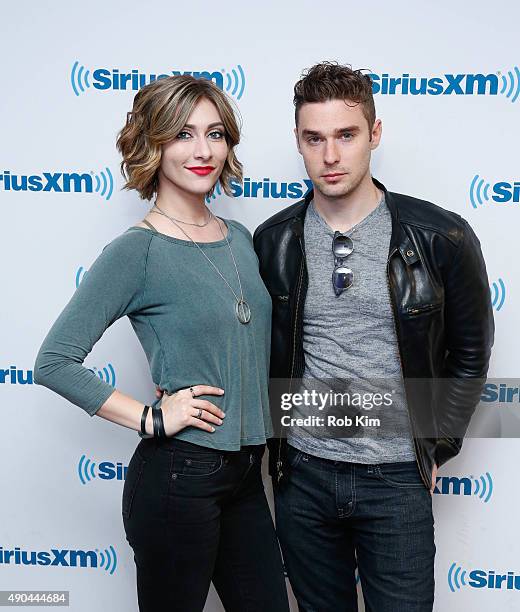 Amy Heidemann and Nick Noonan of Karmin visit at SiriusXM Studios on September 28, 2015 in New York City.