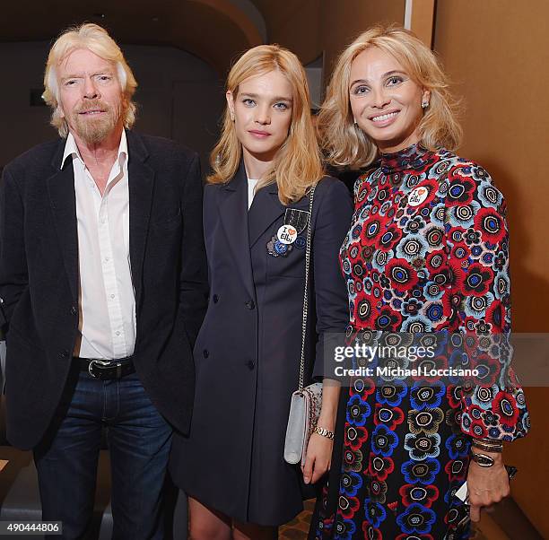 Sir Richard Branson, philanthropist and model Natalia Vodianova and Strategic Advisor Corinna Sayn-Wittgenstein attend the CNBC panel at The Core...