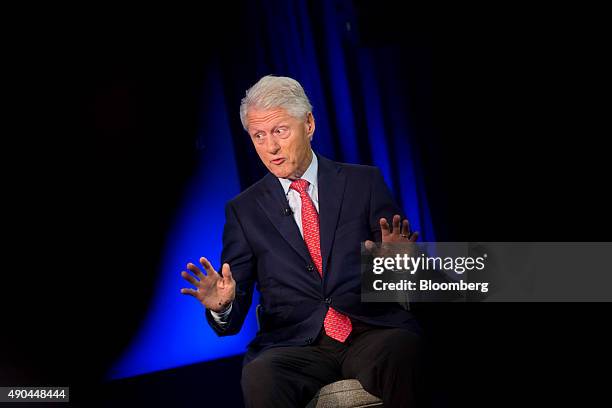 Former U.S. President Bill Clinton speaks during the annual meeting of the Clinton Global Initiative in New York, U.S., on Monday, Sept. 28, 2015....