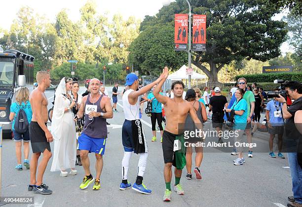 Actors/martial artists Najee DeTiege and Hector David Jr. Of "Power Ragers Samurai" participates in GLA ALA's 8th Annual Justice Jog to benefit Casa...
