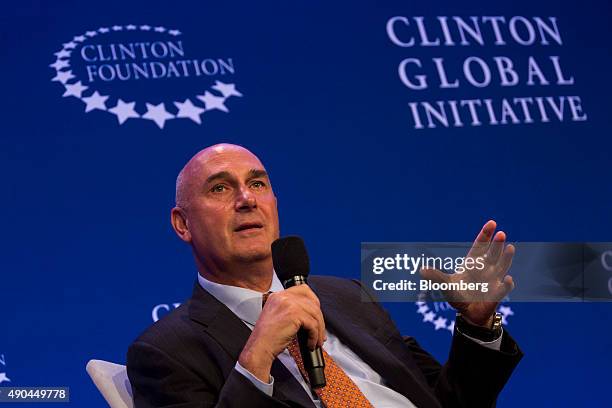 Hugh Grant, chairman and chief executive officer of Monsanto Co., speaks during the annual meeting of the Clinton Global Initiative in New York,...