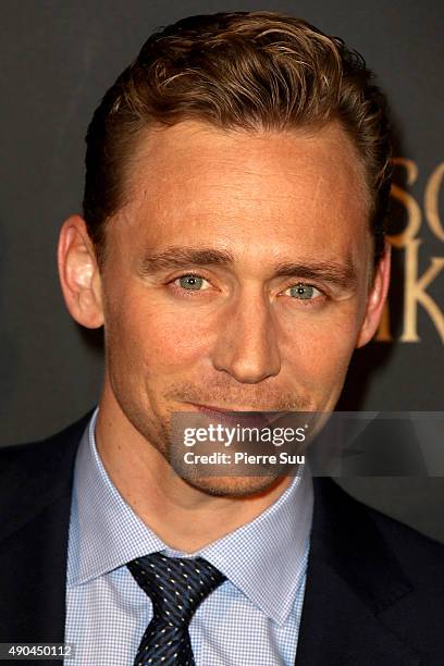 Tom Hiddleston attends the premiere of 'Crimson Peak' at UGC Cine Cite Bercy on September 28, 2015 in Paris, France.