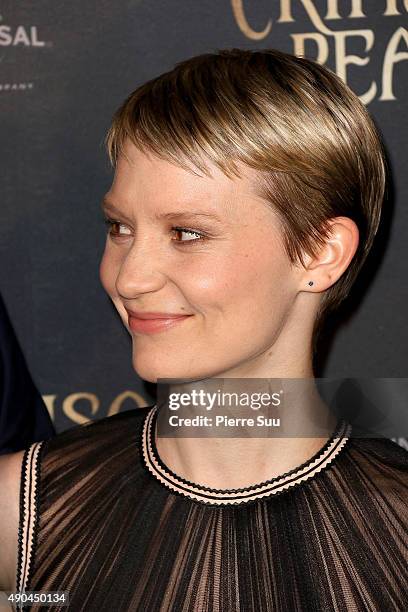 Mia Wasikowska attends the premiere of 'Crimson Peak' at UGC Cine Cite Bercy on September 28, 2015 in Paris, France.