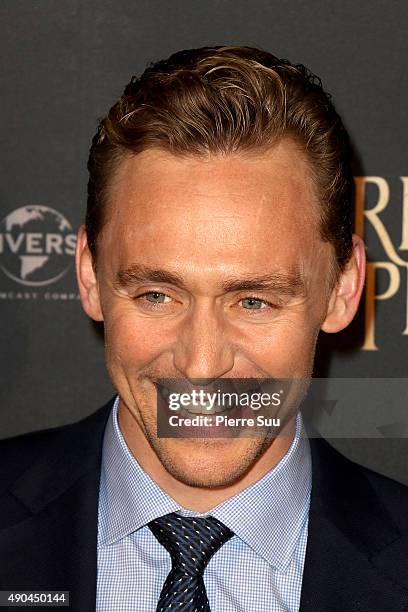 Tom Hiddleston attends the premiere of 'Crimson Peak' at UGC Cine Cite Bercy on September 28, 2015 in Paris, France.