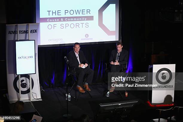 President of Marketing Americas John Shea and VP of Brand Marketing Dick's Sporting Goods Ryan Eckel speak onstage at the The Power of Sports: The...