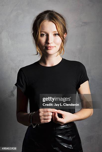 Actress Emily Browning of the film, "Legend" is photographed for Los Angeles Times on September 25, 2015 in Toronto, Ontario. PUBLISHED IMAGE. CREDIT...