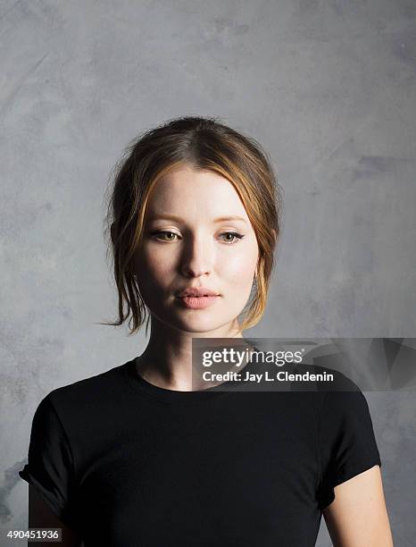 Actress Emily Browning of the film, "Legend" is photographed for Los Angeles Times on September 25, 2015 in Toronto, Ontario. PUBLISHED IMAGE. CREDIT...