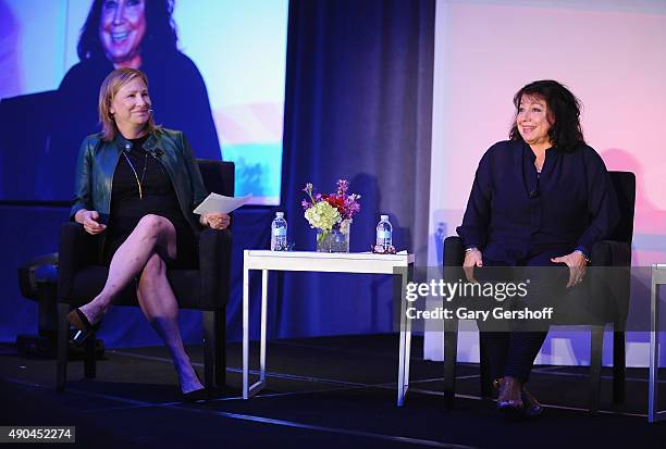 And CCO of AMC Networks Ellen Kroner and Italia Commisso Weinand of Mediacom Communications speak onstage at 2015 WICT Leadership Conference - Day 1...