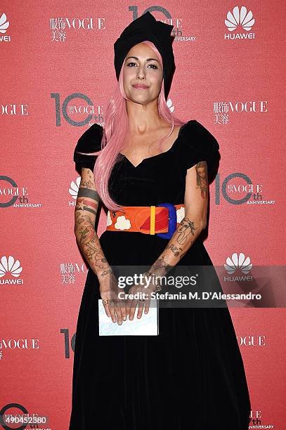 Syria attends Vogue China 10th Anniversary at Palazzo Reale on September 28, 2015 in Milan, Italy.