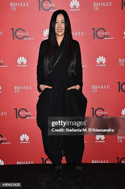 Uma Wang attends Vogue China 10th Anniversary at Palazzo Reale on September 28, 2015 in Milan, Italy.