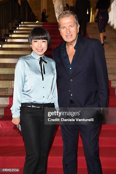 Mario Testino and Angelica Cheung attend Vogue China 10th Anniversary at Palazzo Reale on September 28, 2015 in Milan, Italy.