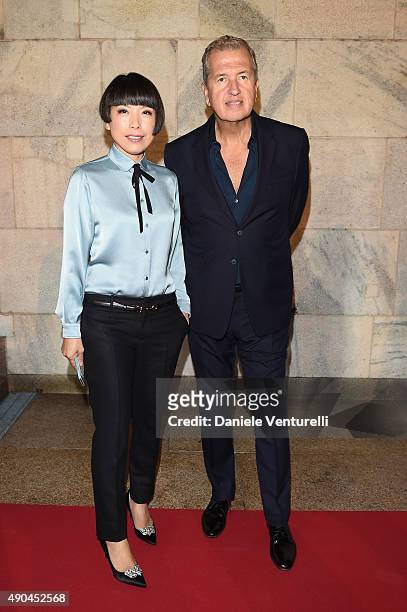 Mario Testino and Angelica Cheung attend Vogue China 10th Anniversary at Palazzo Reale on September 28, 2015 in Milan, Italy.