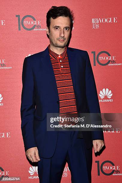 Matteo Ceccarini attends Vogue China 10th Anniversary at Palazzo Reale on September 28, 2015 in Milan, Italy.