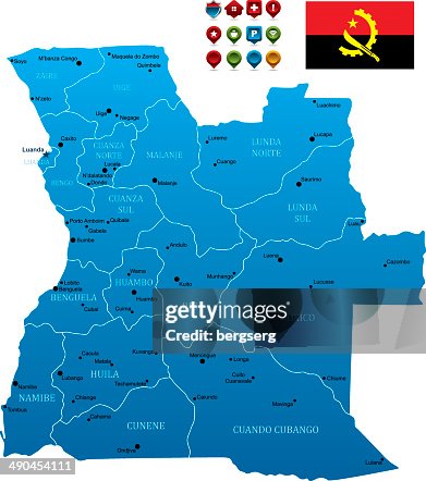 Blue Angola Map Blue Angola Map