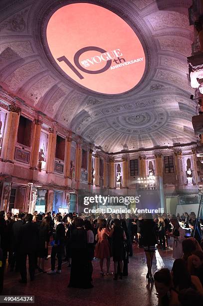 General view during the Vogue China 10th Anniversary at Palazzo Reale on September 28, 2015 in Milan, Italy.