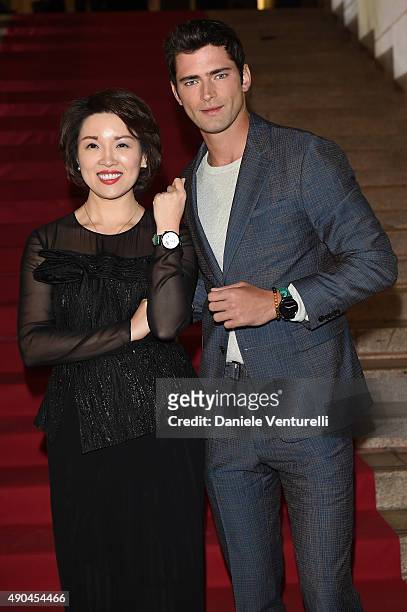 Glory Zhang and Sean O'Pry attend Vogue China 10th Anniversary at Palazzo Reale on September 28, 2015 in Milan, Italy.