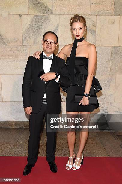 Huawe president Peng Bo and Karlie Kloss attend Vogue China 10th Anniversary at Palazzo Reale on September 28, 2015 in Milan, Italy.