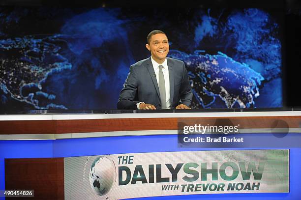 Trevor Noah hosts Comedy Central's "The Daily Show with Trevor Noah" premiere on September 28, 2015 in New York City.