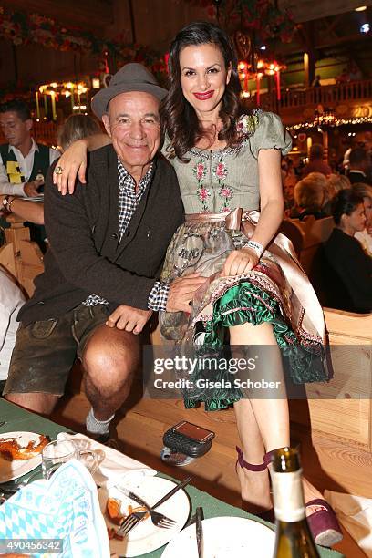 Heiner Lauterbach and his wife Viktoria Lauterbach during the 'Sauerland Stammtisch' at Oktoberfest 2015 at Weinzelt /Theresienwiese on September 28,...