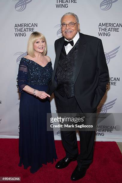 Cecilia Hart and James Earl Jones and Angela Lansbury attend the 2015 American Theatre Wing's Gala at The Plaza Hotel on September 28, 2015 in New...