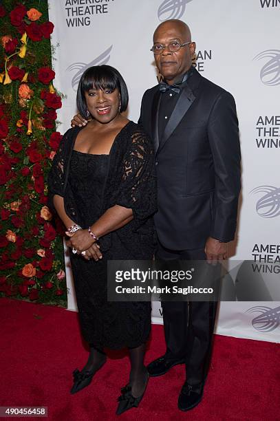 Actors LaTanya Richardson and Samuel L. Jackson attend the 2015 American Theatre Wing's Gala at The Plaza Hotel on September 28, 2015 in New York...