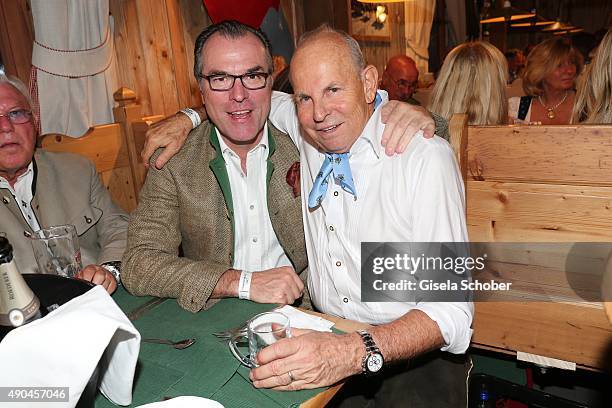 Clemens Toennies, Schalke, and Wilfried Sauerland during the 'Sauerland Stammtisch' at Oktoberfest 2015 at Weinzelt /Theresienwiese on September 28,...