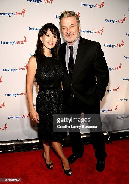 Hilaria Baldwin and Alec Baldwin attend the 9th Annual Exploring The Arts Gala at Cipriani 42nd Street on September 28, 2015 in New York City.