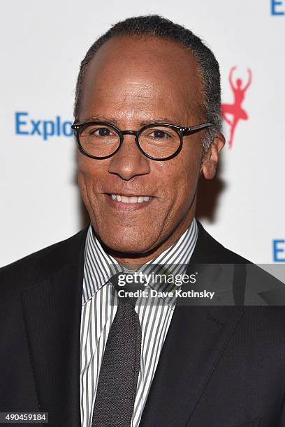 Lester Holt attends the 9th Annual Exploring The Arts Gala founded by Tony Bennett and his wife Susan Benedetto at Cipriani 42nd Street on September...