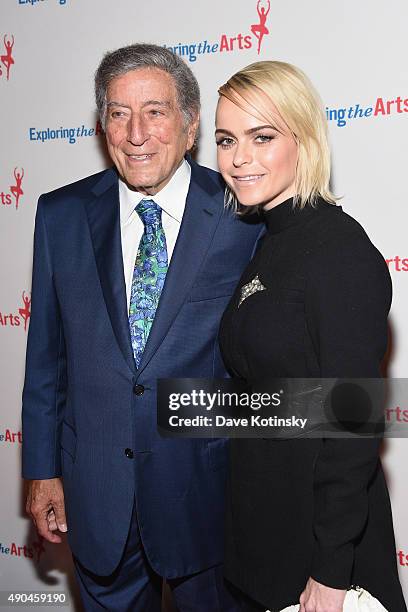 Tony Bennett and Taryn Manning attend the 9th Annual Exploring The Arts Gala founded by Tony Bennett and his wife Susan Benedetto at Cipriani 42nd...