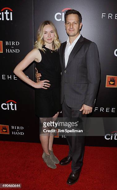 Actor Josh Charles and wife Sophie Flack attend the "Freeheld" New York premiere at Museum of Modern Art on September 28, 2015 in New York City.