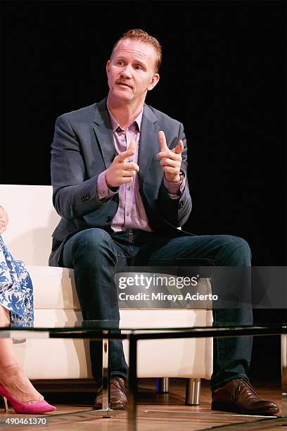 Documentary filmmaker, Morgan Spurlock speaks at the 2015 Social Good Summit at 92Y on September 28, 2015 in New York City.